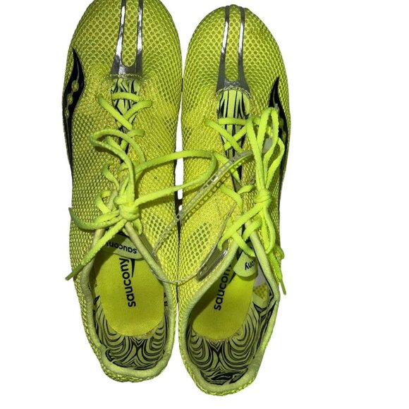 NEW Saucony Men's DL2 Endorphin Neon Yellow Track Field Spikes Size 10 20062-2 - Picture 8 of 10